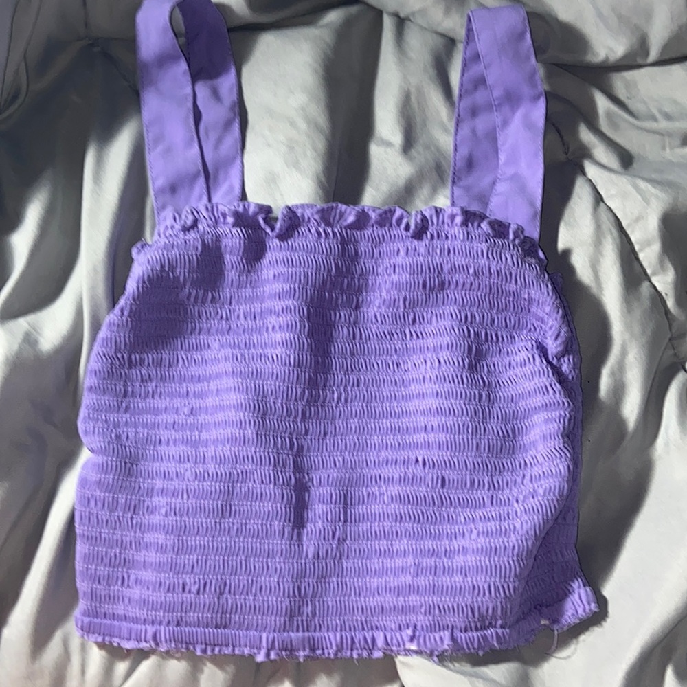 purple crop tank top